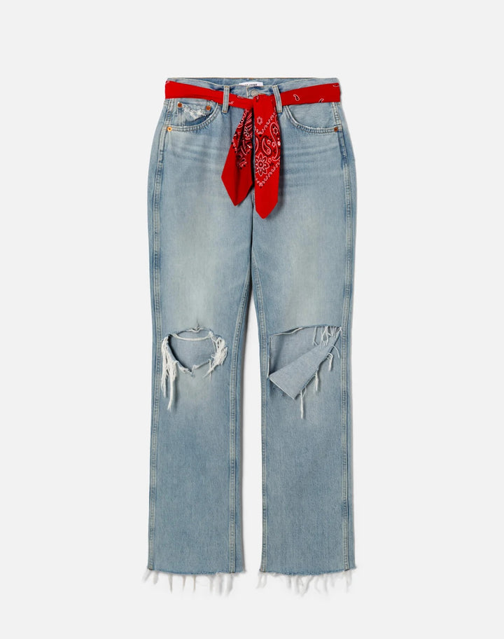 RE/DONE - 90s High Rise Loose with Bandana in Silver Spring Jeans