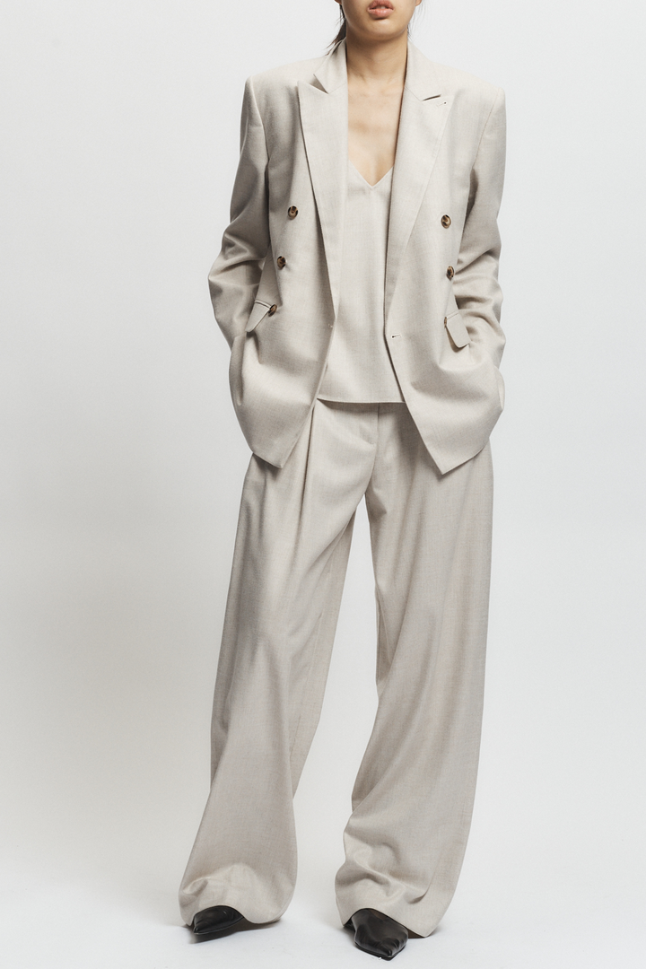 Saint Art New York - Sullivan Double-Breasted Blazer in Oatmeal