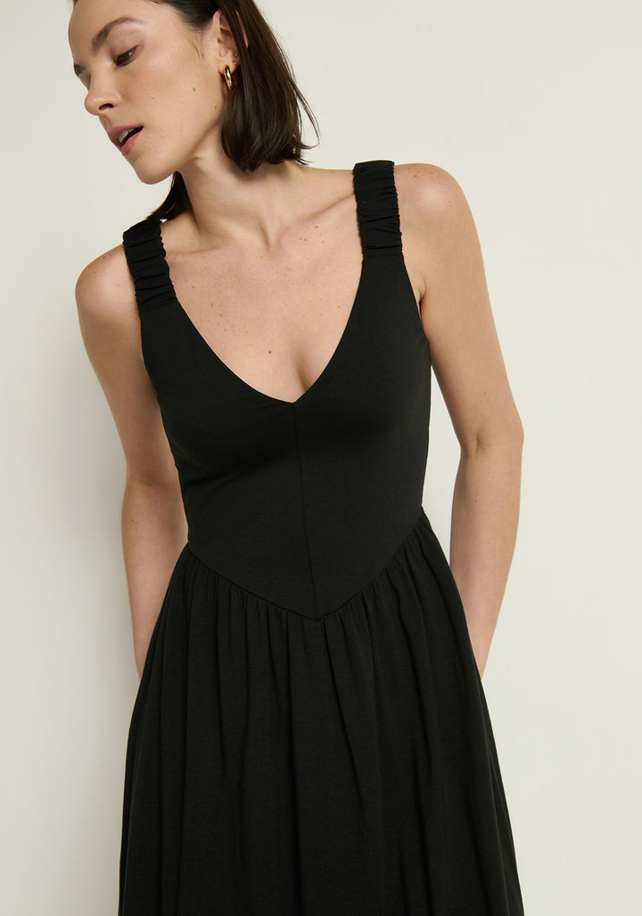 Nation Ltd - Celine Midi Tank Dress in Jet Black