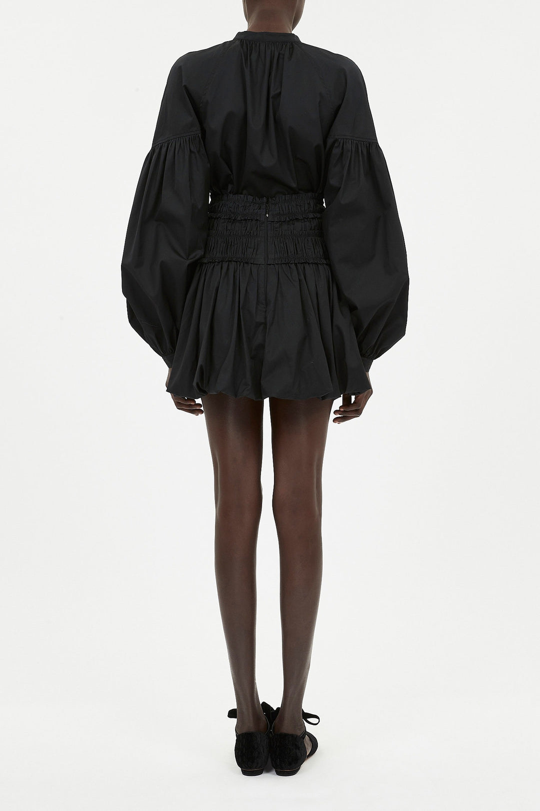 Ulla Johnson - Nicolette Bubble Hem Mini Skirt in Noir