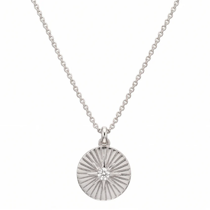 ELLIE VAIL - Rue Sunburst Disc Necklace in Silver