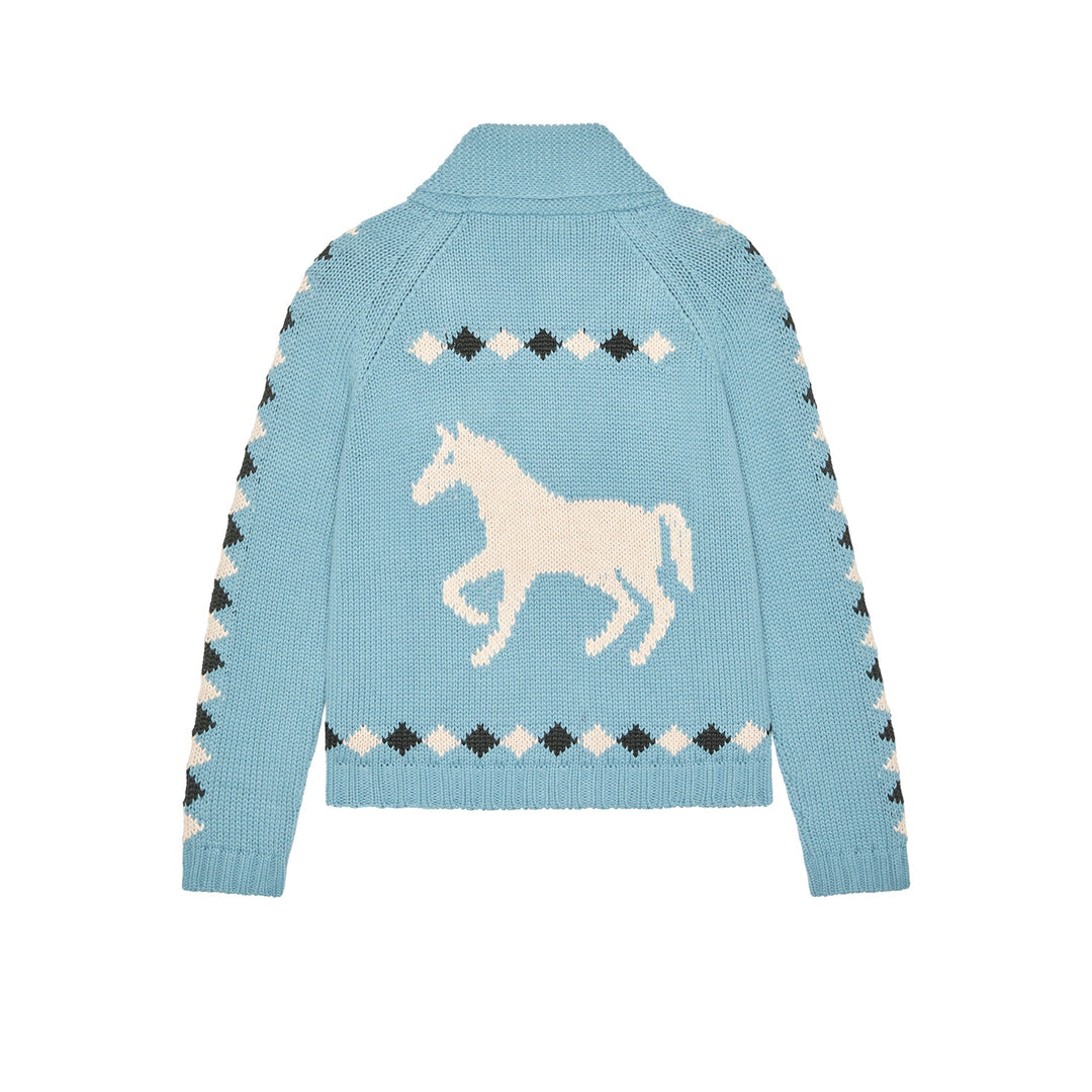 THE GREAT - The Stable Lodge Cardigan in Blue Bell