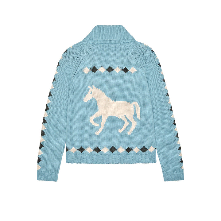THE GREAT - The Stable Lodge Cardigan in Blue Bell