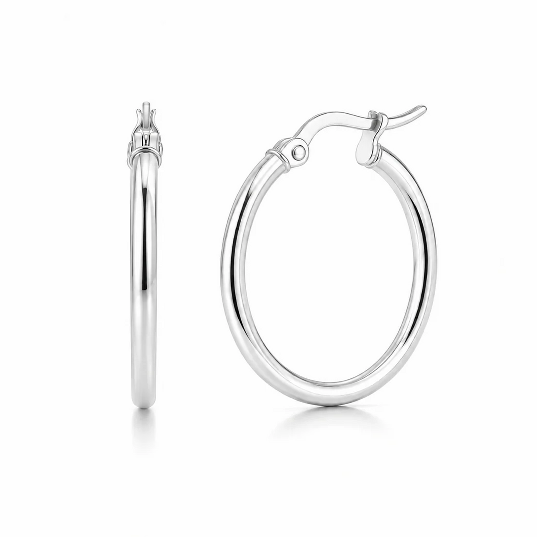 ELLIE VAIL - Laurette Medium Hoop in Silver Jewelry