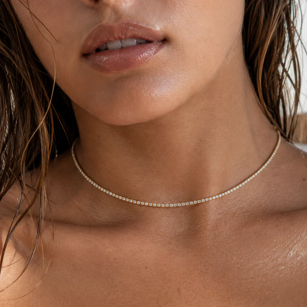 ELLIE VAIL - Camden Tennis Choker Necklace in Gold