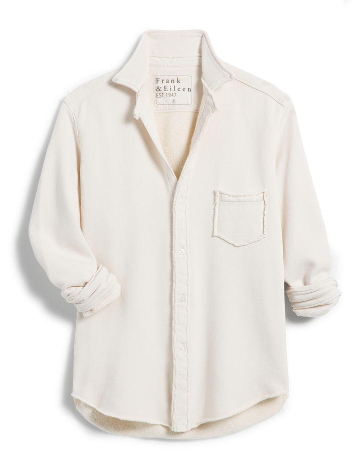 Frank & Eileen - Eileen Button Up Triple Fleece in Vintage White