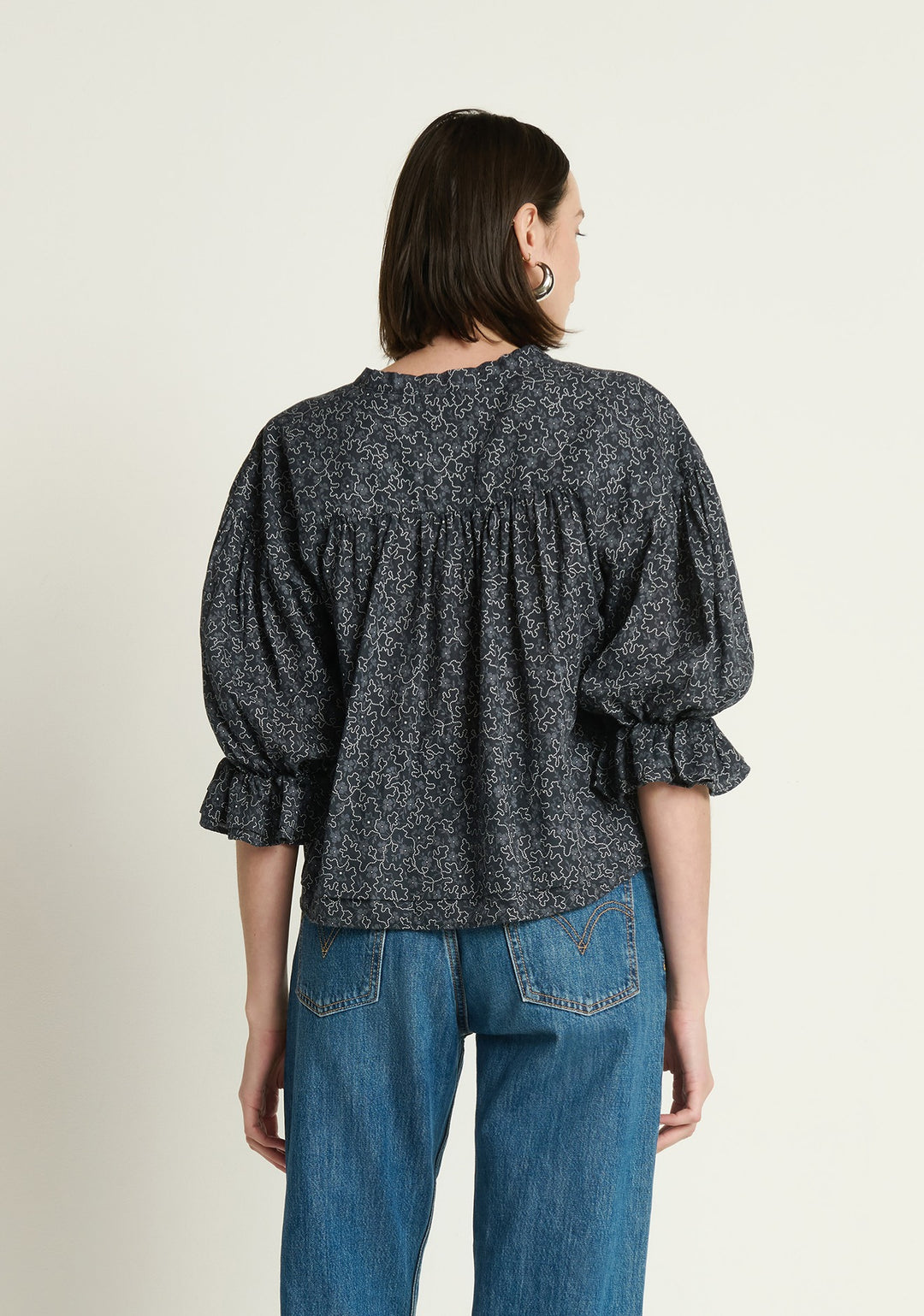 NATION LTD - Scarlet Pintuck Blouse in Santa Fe Floral