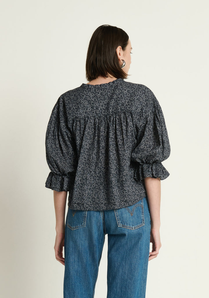 NATION LTD - Scarlet Pintuck Blouse in Santa Fe Floral