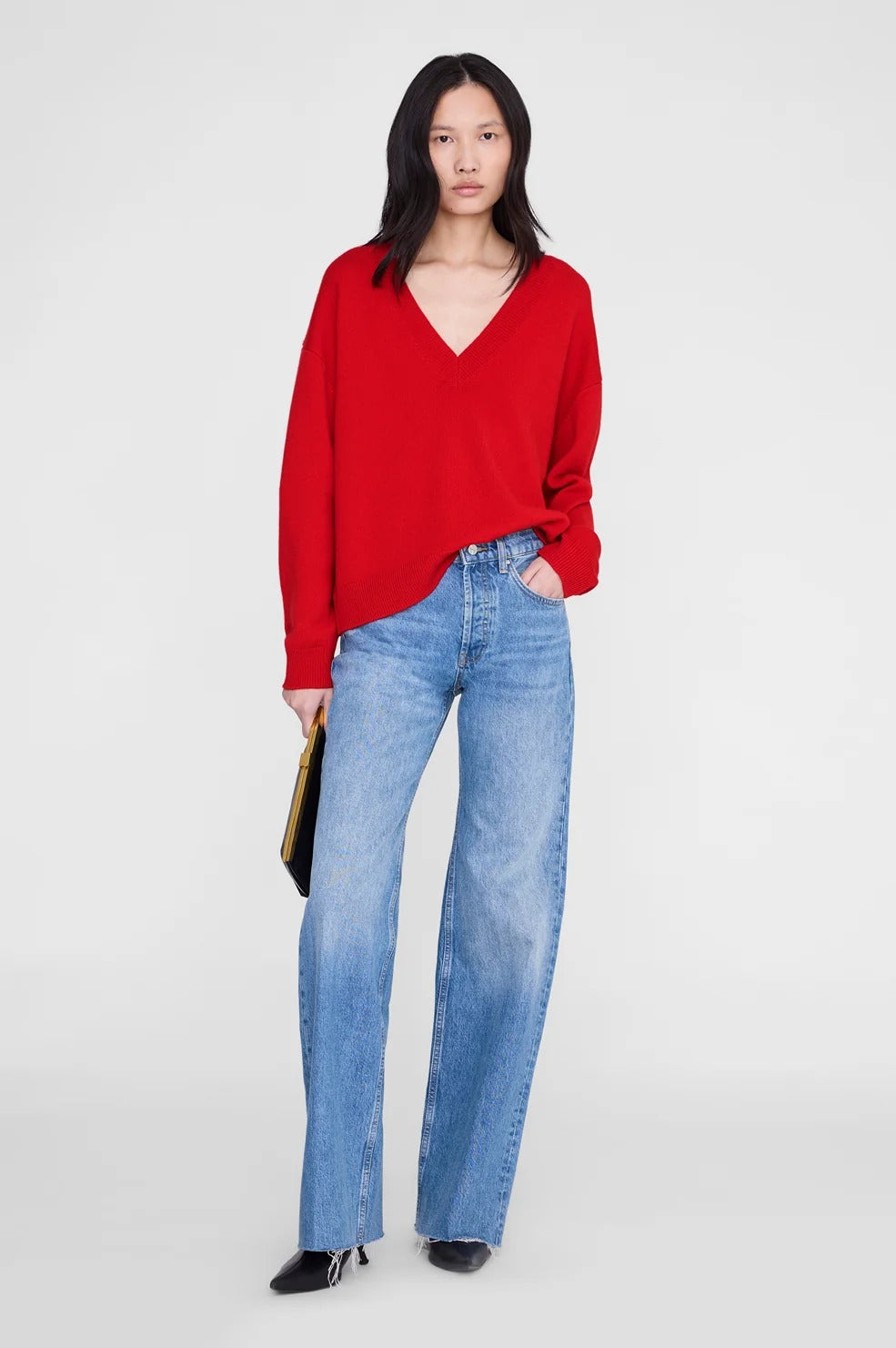ANINE BING - Lee Sweater in Tango Red