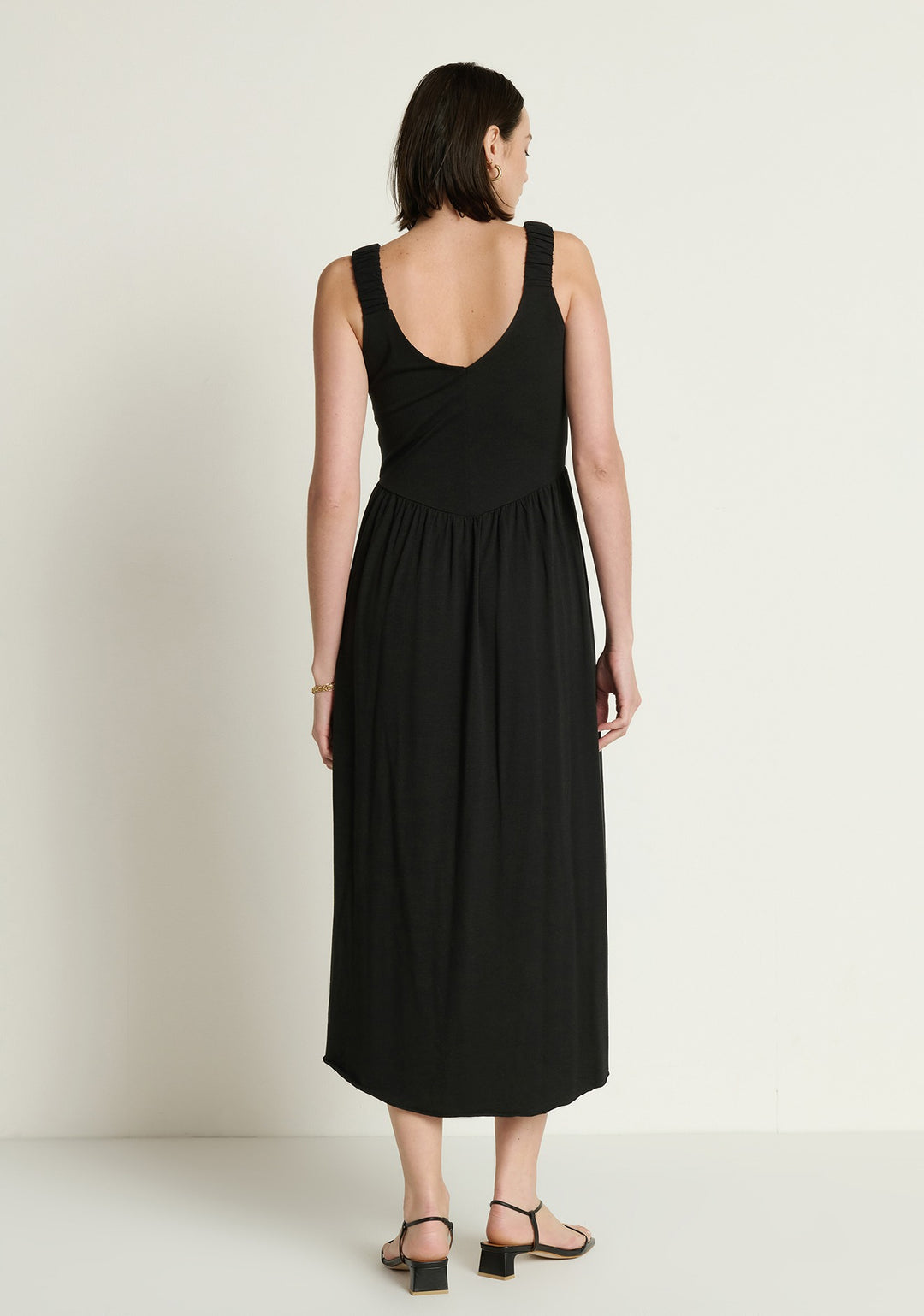 Nation Ltd - Celine Midi Tank Dress in Jet Black