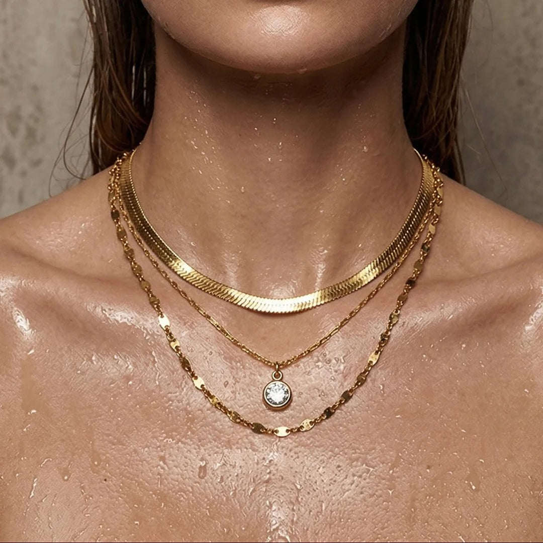 ELLIE VAIL - Roya Layered Chain Necklace in Gold Jewelry