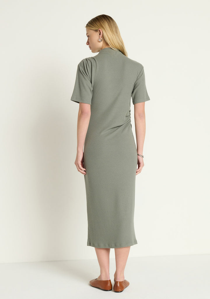 Nation LTD - Rebecca Mock Neck Dress in Caster Grey