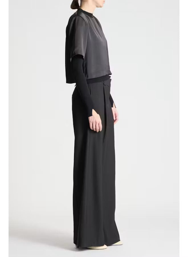 Saint Art New York - Tiffany Wide Leg Trouser in Black Pants
