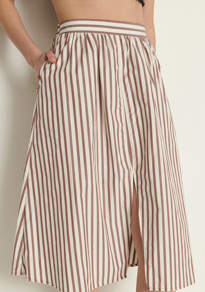 NATION LTD - Tatianna Midi Skirt in Sable Stripe