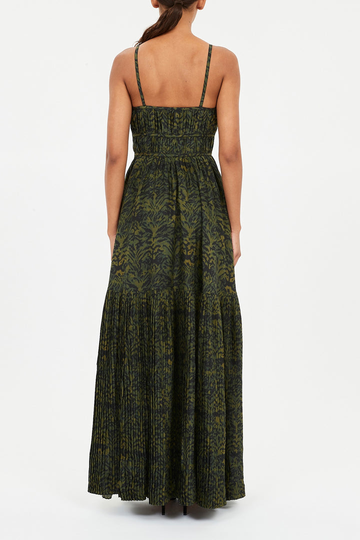 Ulla Johnson - Leela Silk Pleated Dress in Desert Jasper