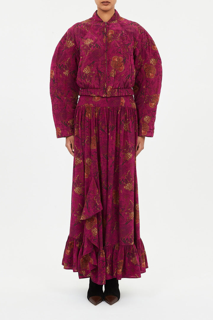 Ulla Johnson - Lavinia Silk Quilted Bomber Jacket in Peony