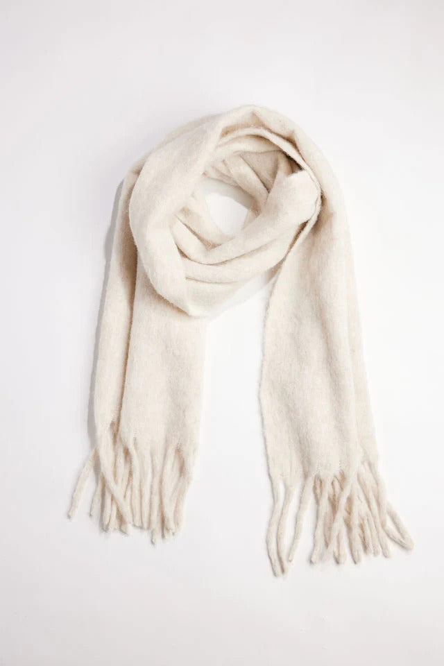 Hat Attack - Cozy Solid Scarf in Heather Ivory Scarves