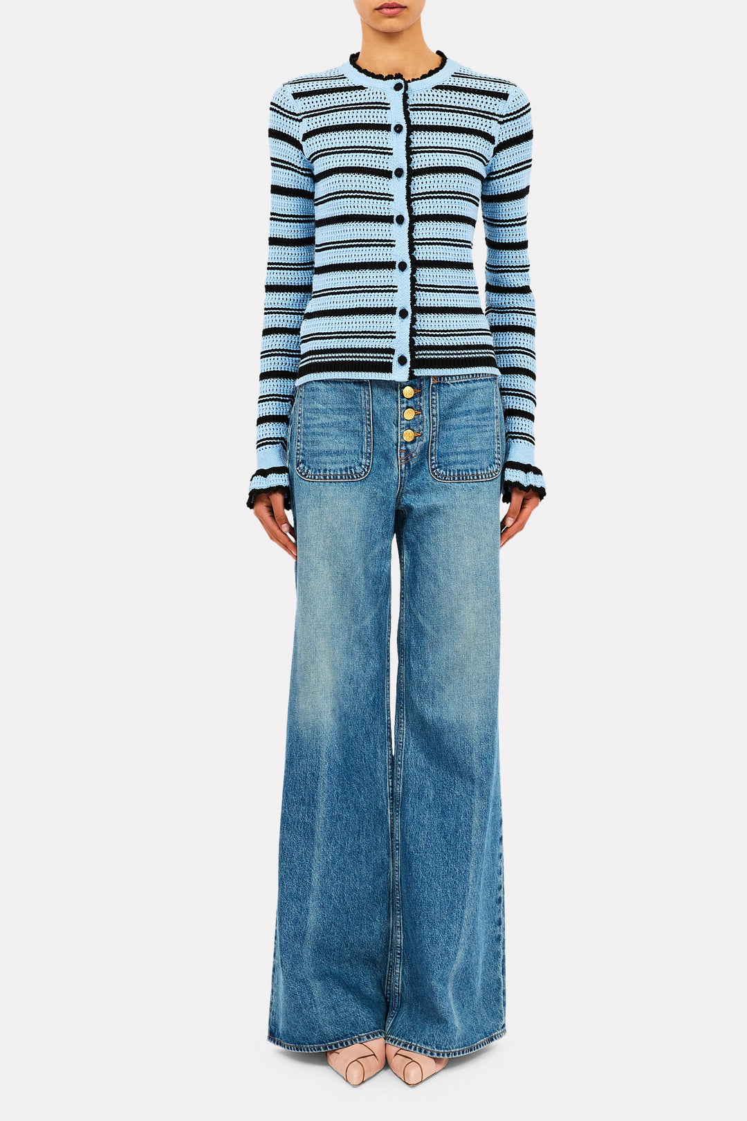 ULLA JOHNSON - Tilla Knit Cardigan in Hydrangea Cardigans