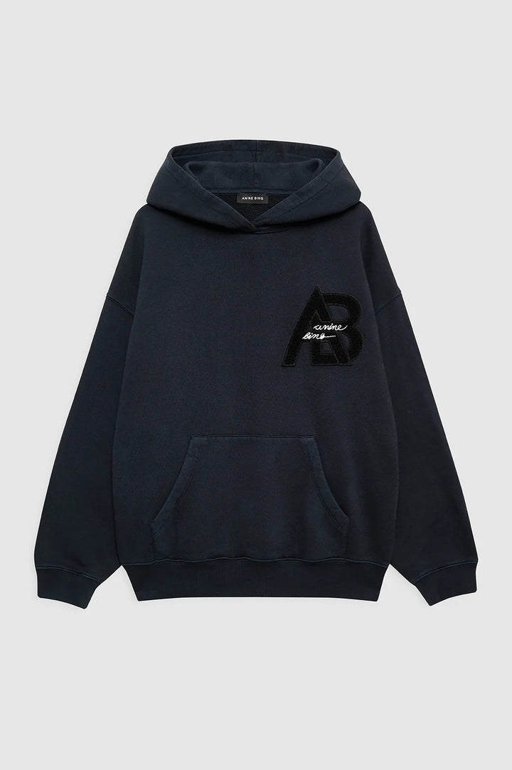Anine Bing - Jaci Hoodie Letterman in Vintage Black
