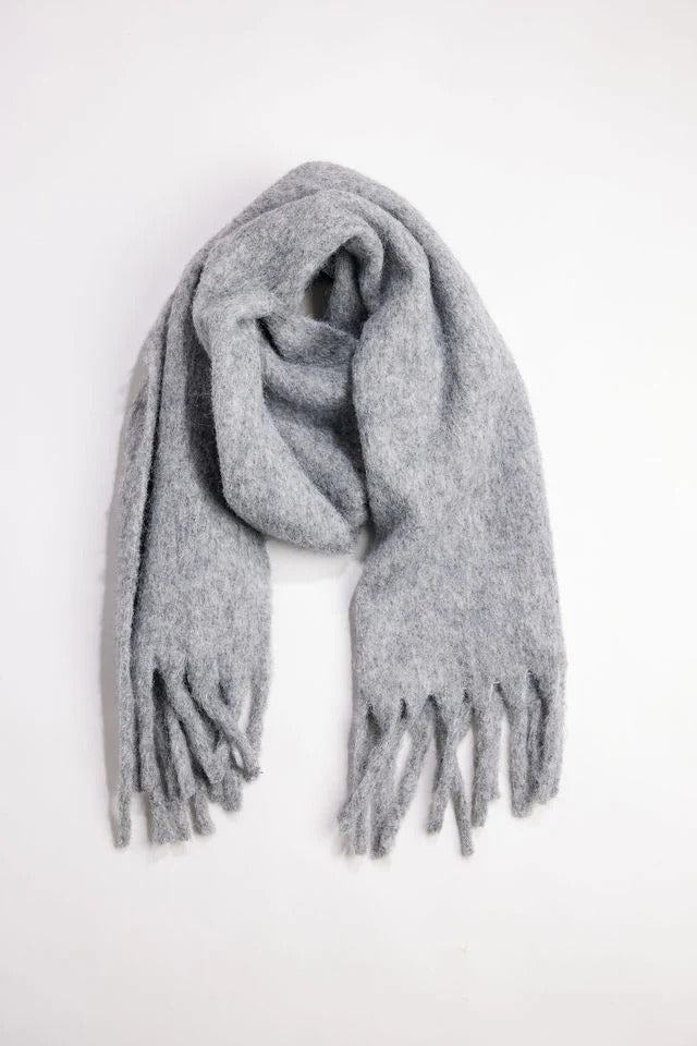 Hat Attack - Cozy Solid Scarf in Heather Grey