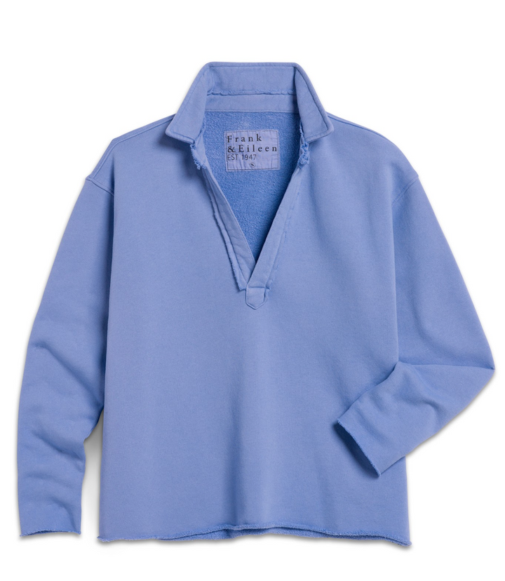 Frank & Eileen -  Patrick Popover Henley in Triple Fleece in Frost Tops