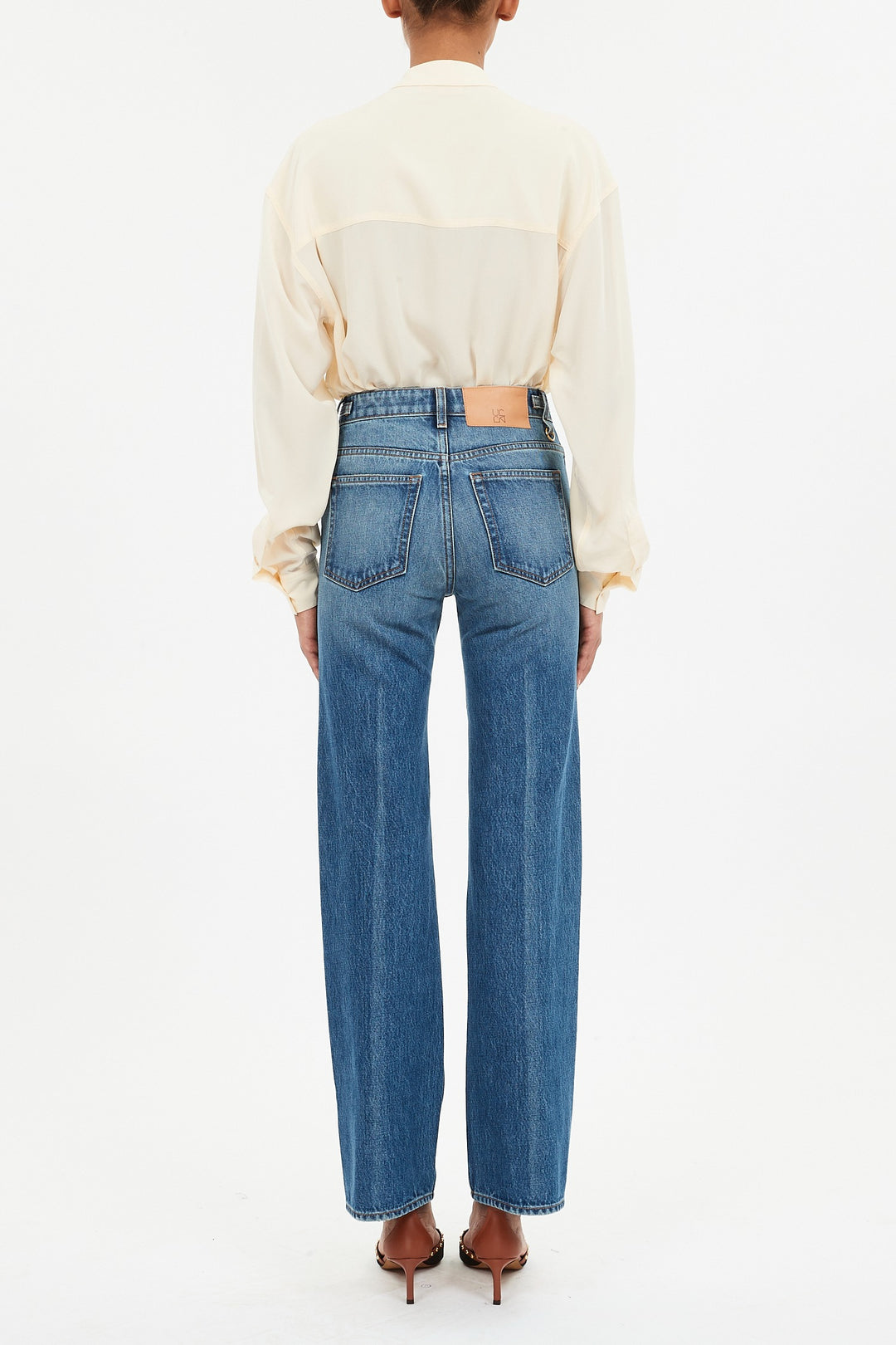 Ulla Johnson - The Agatha Straight Leg Pintuck Jean in Danube