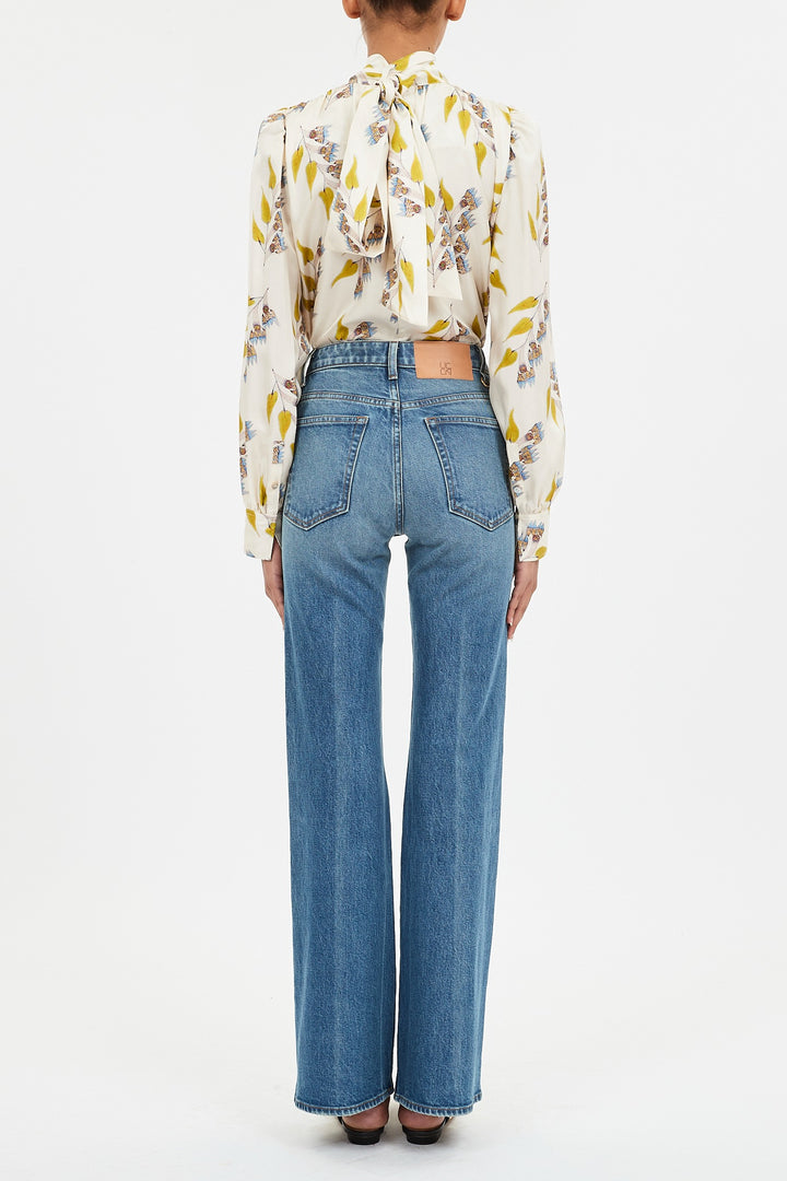 Ulla Johnson - The Stretch Lou Kick Flare Jean in Danube