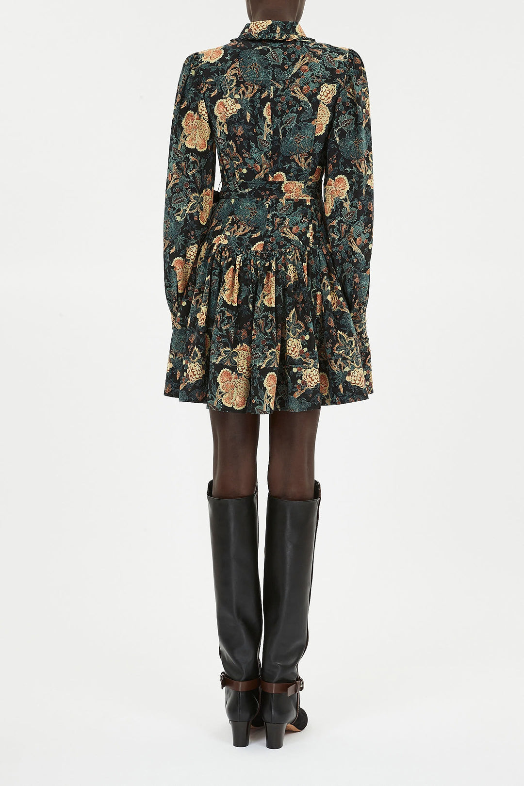 Ulla Johnson - Simona Silk Long Sleeve Mini Dress in Nuit Nuit