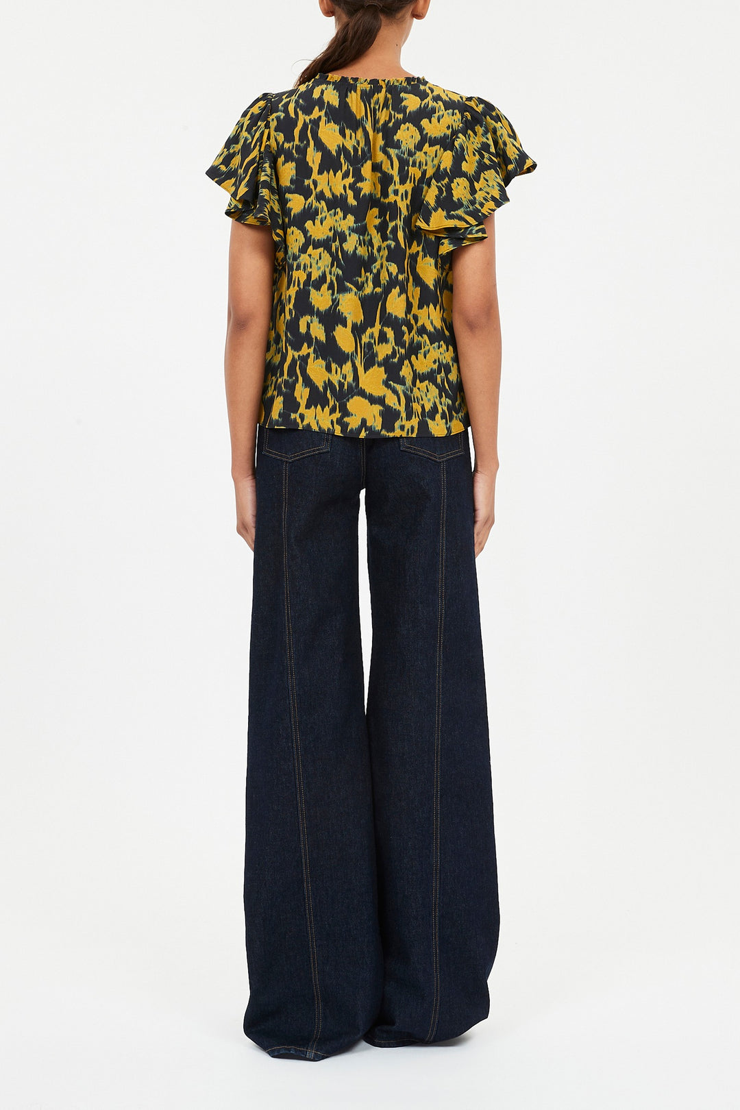 Ulla Johnson - Lilo Flutter Sleeve Blouse in Verdite