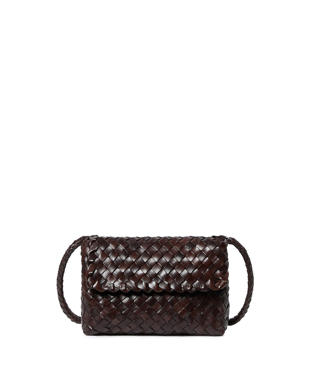 LOEFFLER RANDALL - Mini Woven Crossbody in Chocolate
