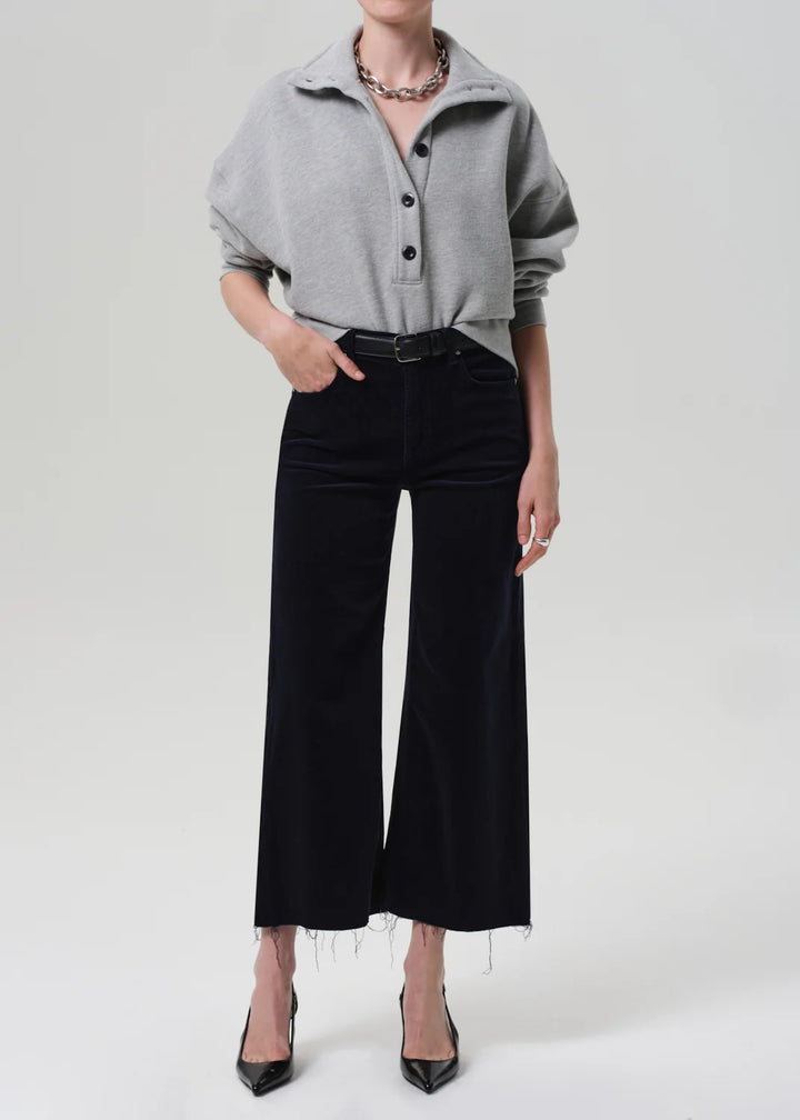 Citizens Of Humanity - Lyra Wide Leg Crop in Corduroy in Navy Pants