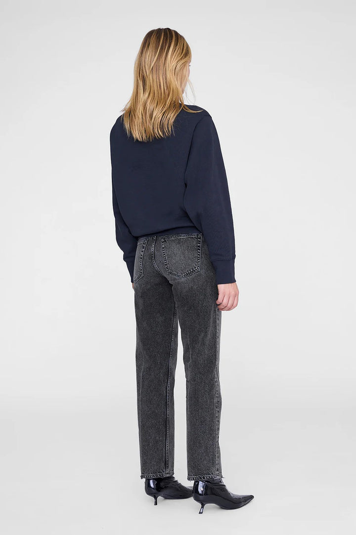Anine Bing - Harry Shrunken LA Sweatshirt in Vintage Black
