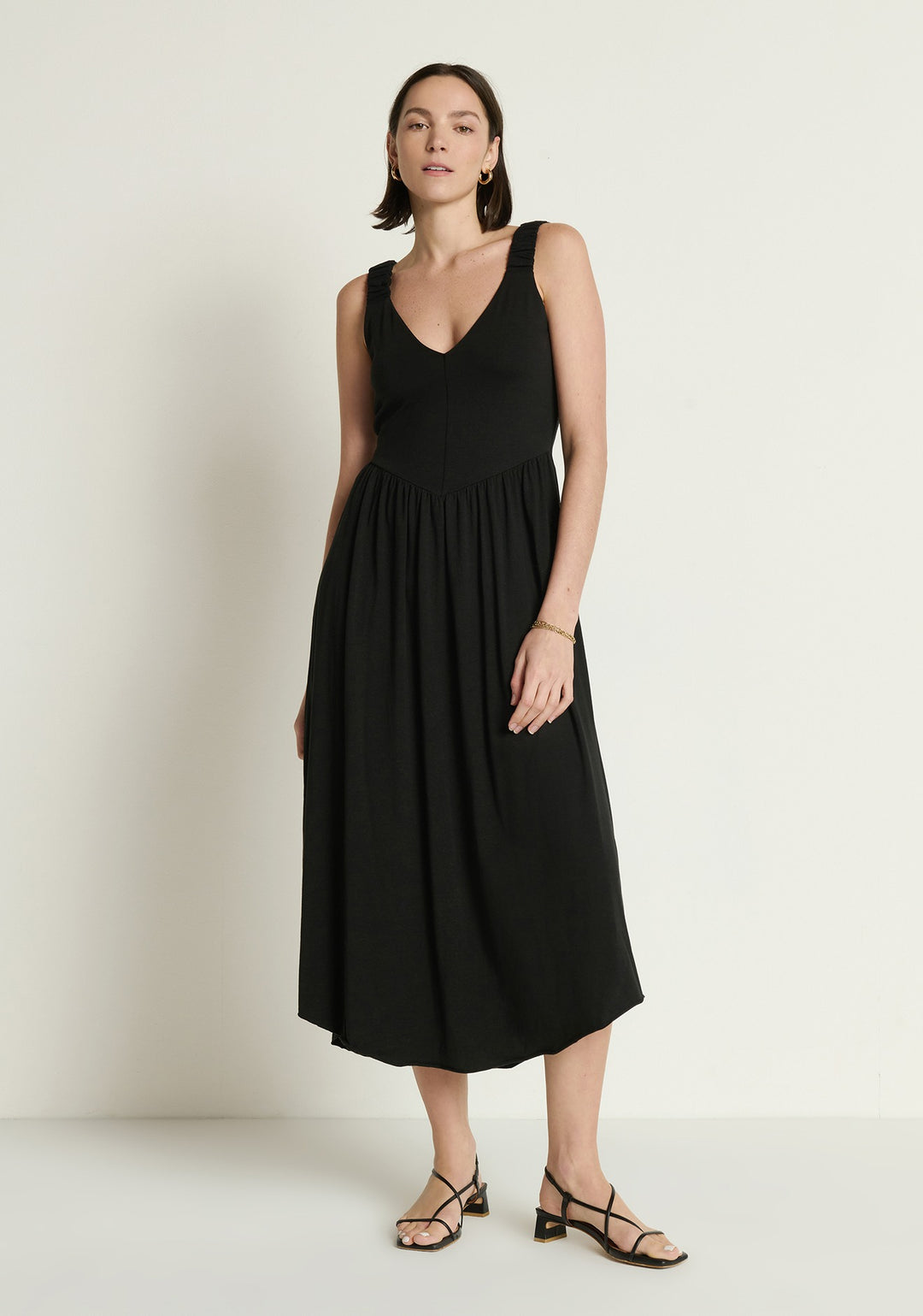 Nation Ltd - Celine Midi Tank Dress in Jet Black