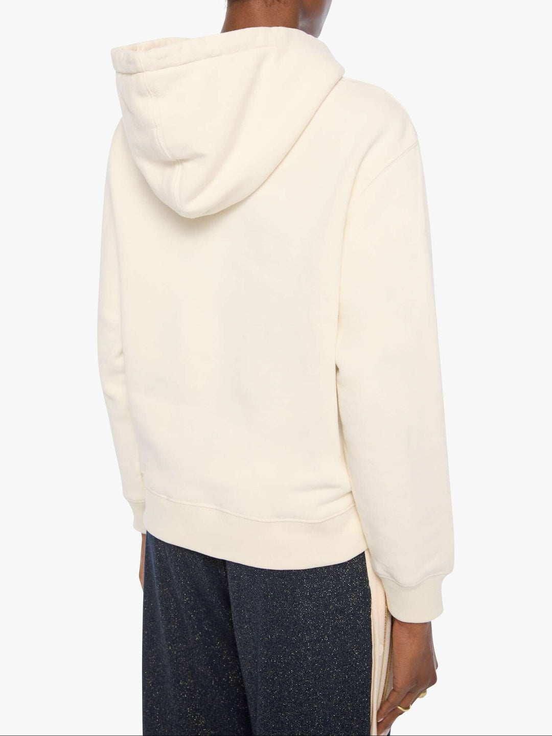 MOTHER - The Accent Square Hoodie in Antique White