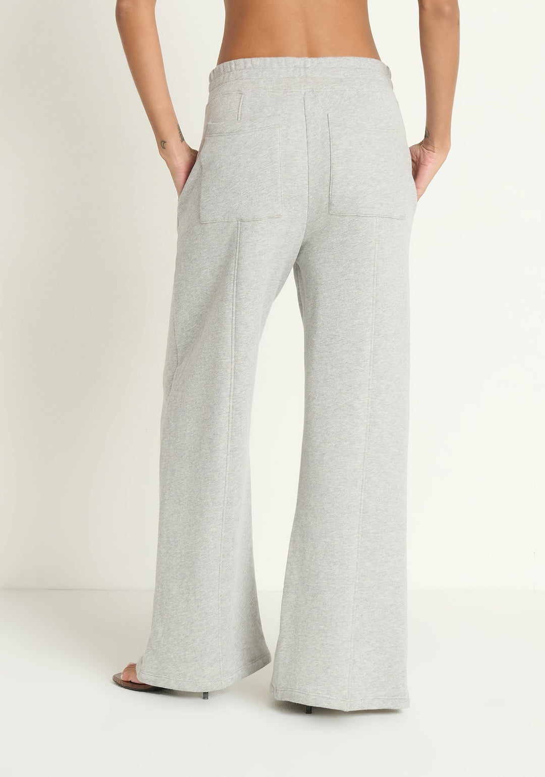 NATION LTD - Lincoln Front Slit Knit Pant in Heather Grey