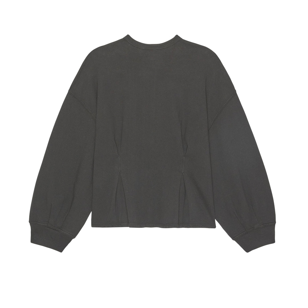 THE GREAT - The Slouchy Corset Sweatshirt in True Black