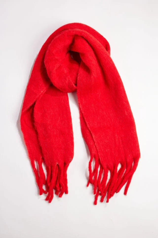 Hat Attack - Cozy Solid Scarf in Cherry