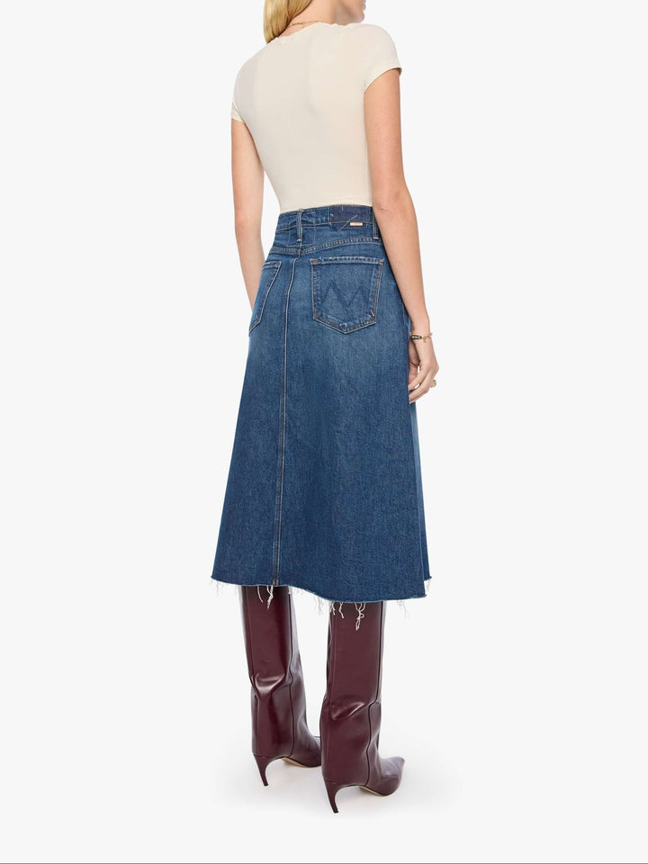 MOTHER - The Circle Midi Fray Skirt in Buckaroo