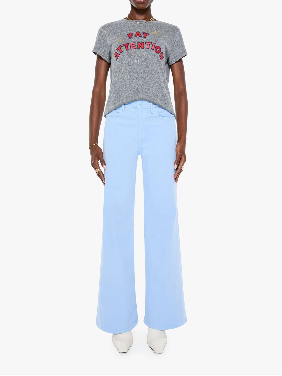 MOTHER - The Boxy Goodie Goodie Tee in Pay Attention