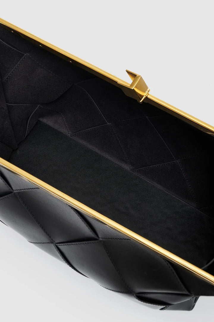 ANINE BING - Anine Clutch Braided Leather in Black