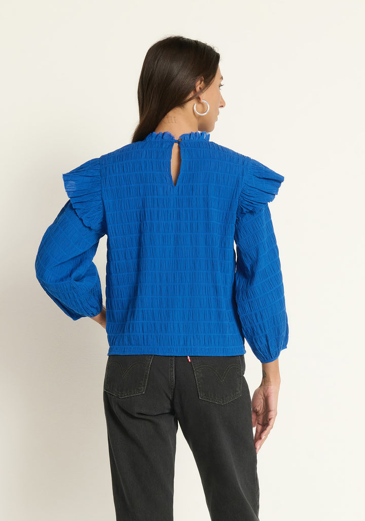 NATION LTD - Aria Ruffle Top in Sapphire