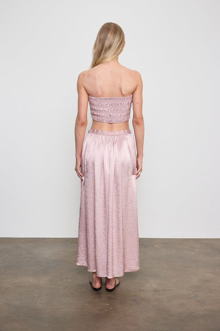 ENZA COSTA - Textured Satin Smock Top in Rose Blush