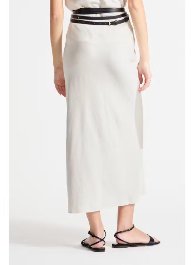 Saint Art New York - Talia Charmeuse Maxi Skirt in Paloma