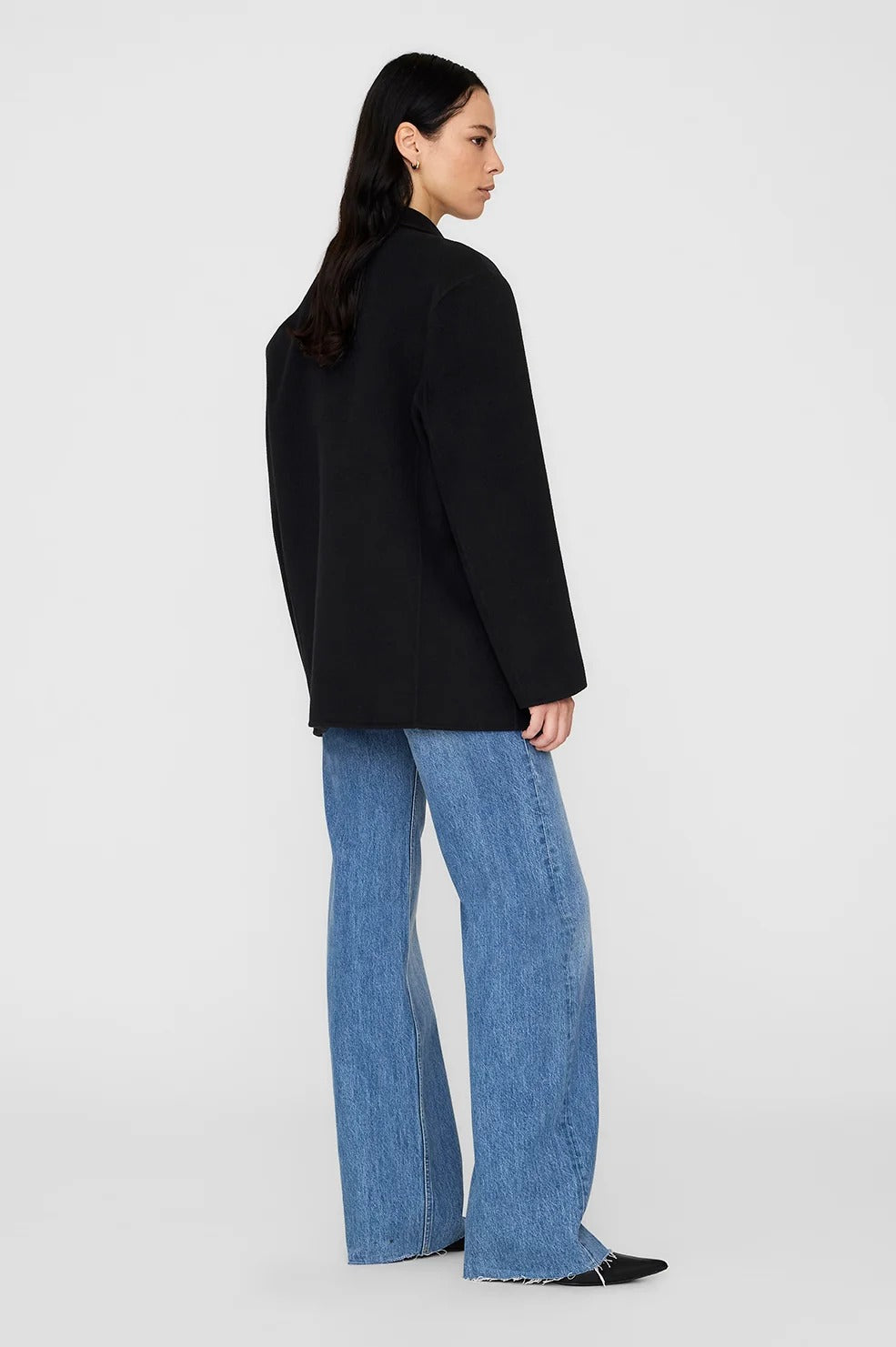 Anine Bing - Quinn Blazer in Black Cashmere Blend
