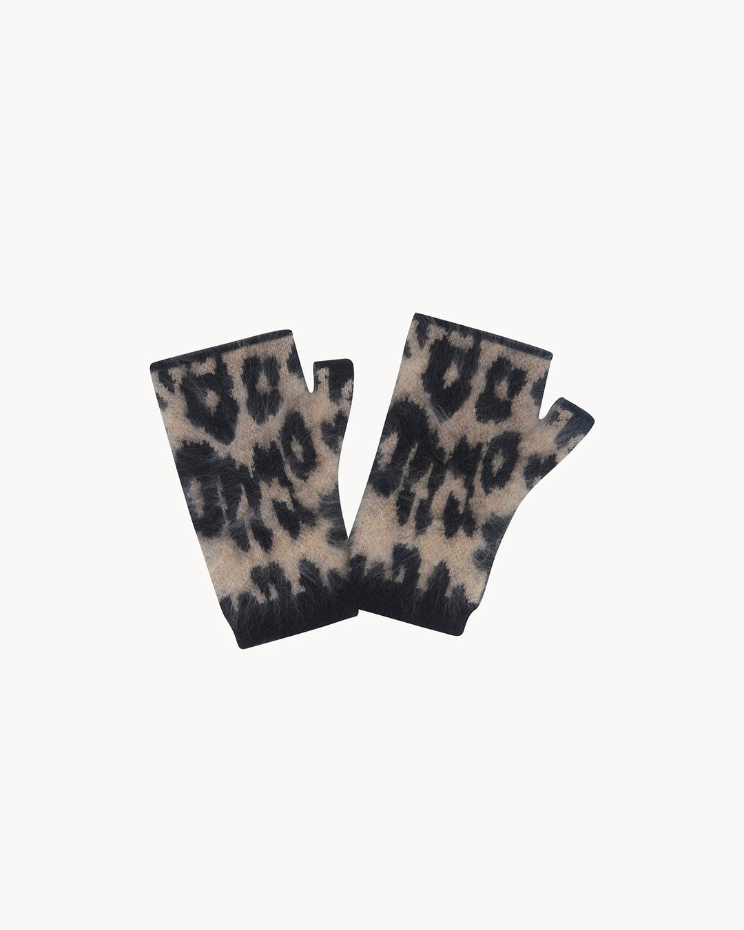 Kujten - Mini Sotchy Cashmere Mittens in Camel Leopard