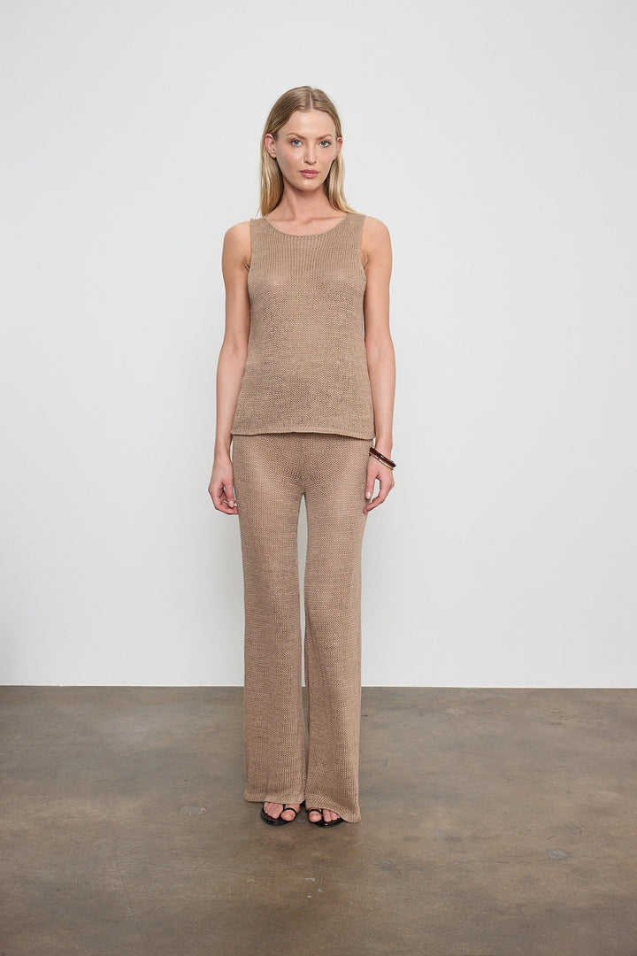 ENZA COSTA - Linen Open Knit Tank in Flax