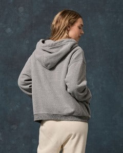 THE GREAT - Fleece Campus Hoodie in Dark Heather Grey Sweatshirts