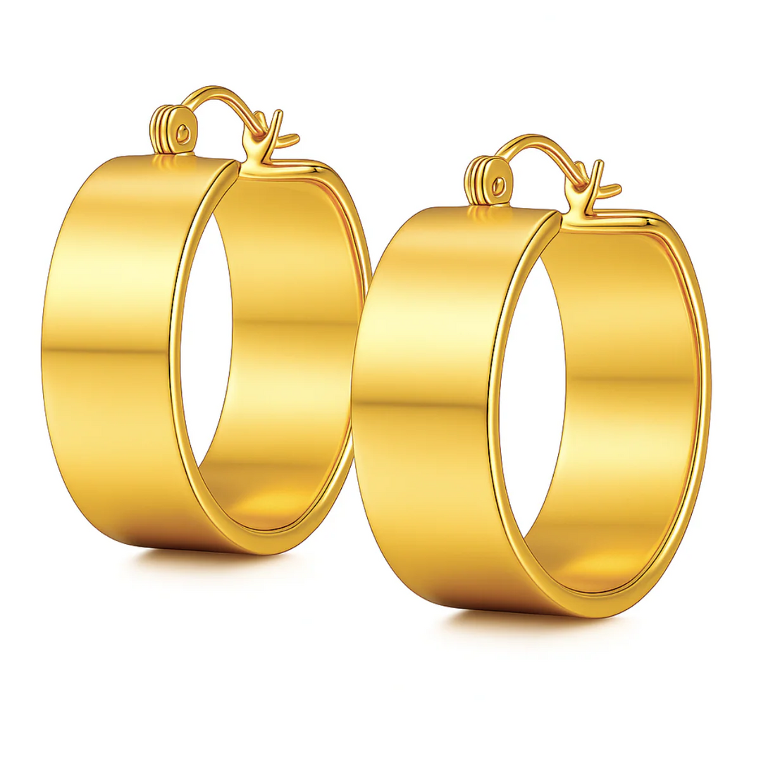 ELLIE VAIL - Lia Wide Hoop Earring in Gold