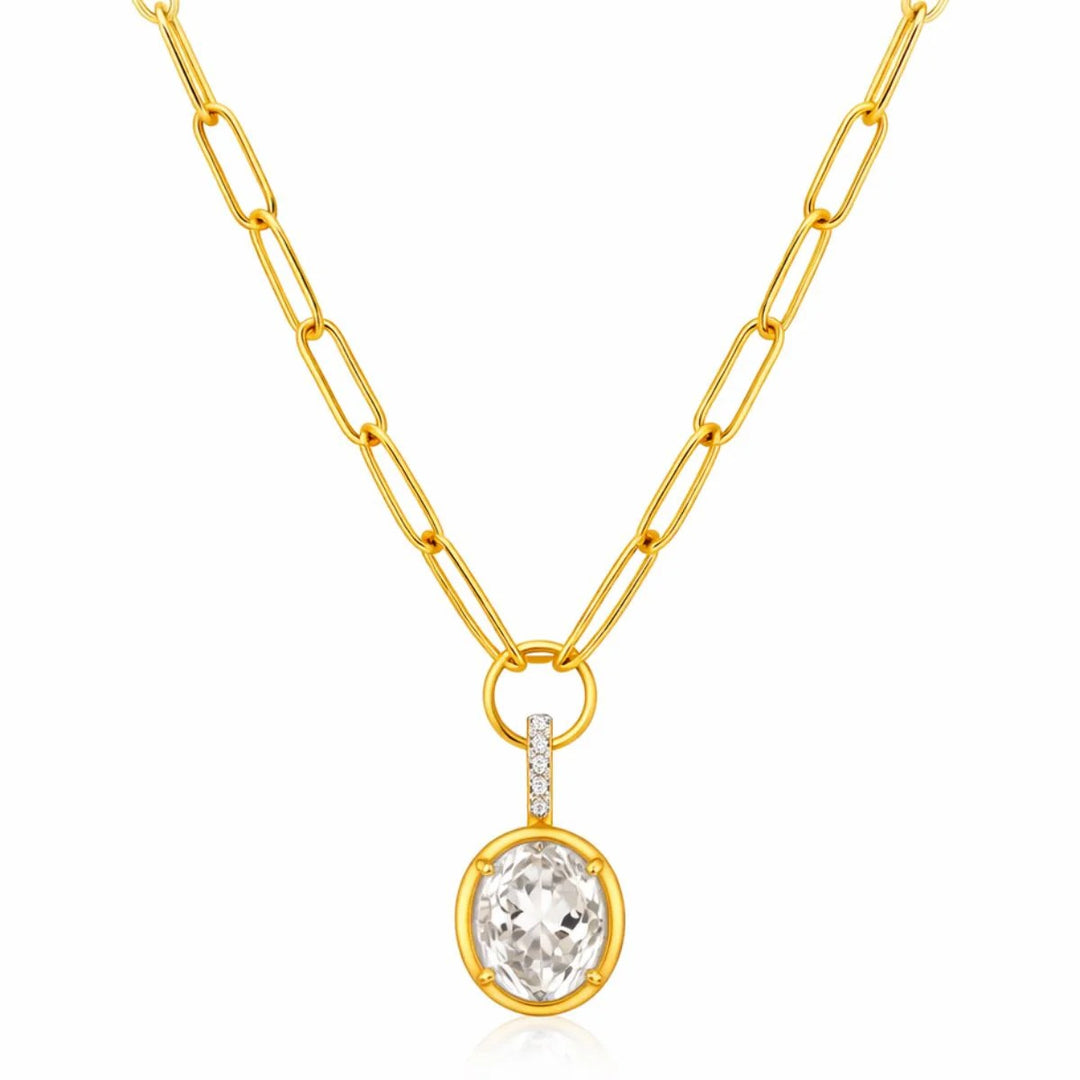 ELLIE VAIL - Satina Oval Pendant Necklace in Gold