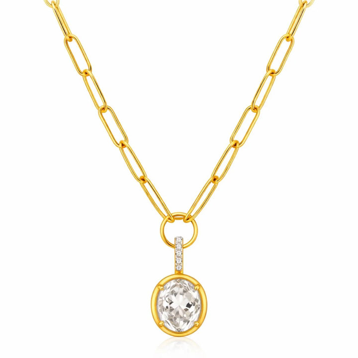 ELLIE VAIL - Satina Oval Pendant Necklace in Gold